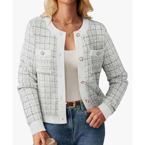 GRACE KARIN Womens 2XL Button Down Long Sleeve Texture Knit Cardigan Sweaters - Picture 1 of 9